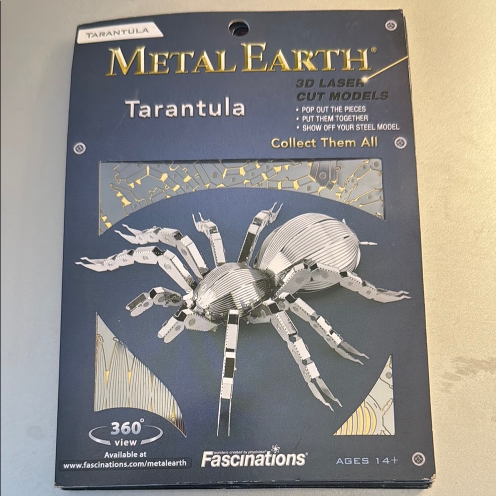 Silver and Gold Metallic Tarantula Model with Detailed Features